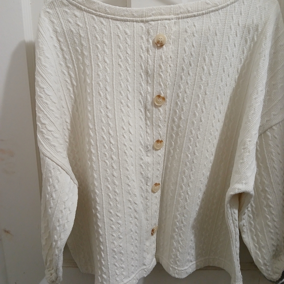 Blu Pepper Ivory Textured Knit Sweater - Picture 3 of 4